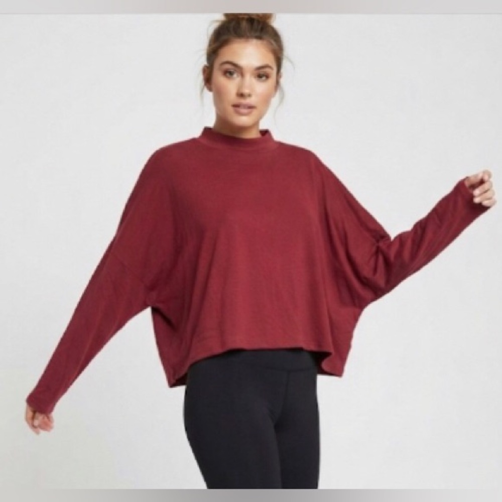 Streetwear Society Red Boxy Long Sleeve oversized Sweatshirt